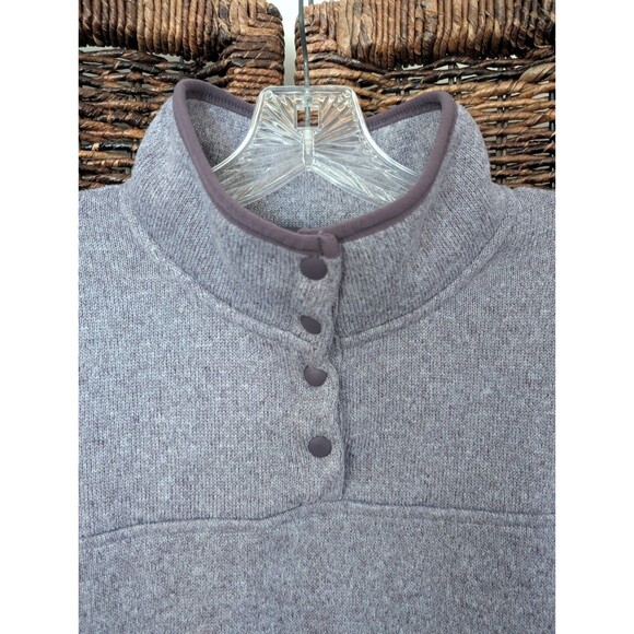 Eddie Bauer Fleece Pullover Sweater Women's Large Purple Gorpcore Hiking Camping - Picture 3 of 8